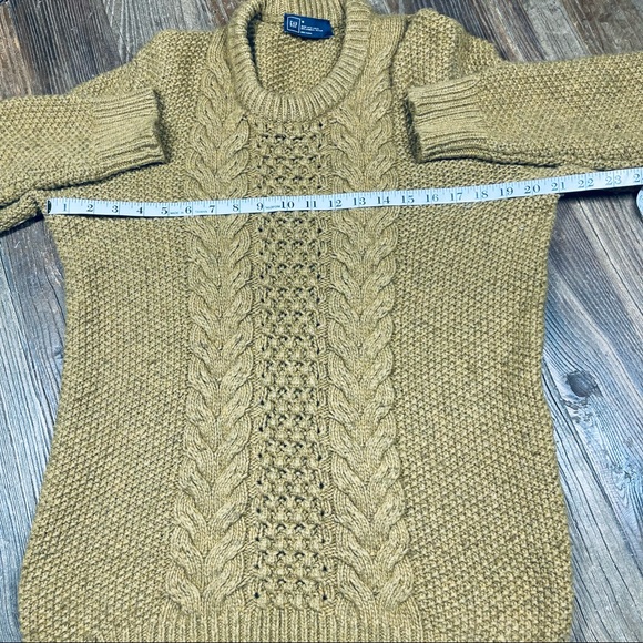GAP Marl Chunky CA Moss Lambswool Knitted Sweater Size M - Picture 8 of 13
